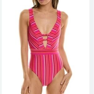 NWT Trina Turk Marai One Piece Plunge Swimsuit Size 10